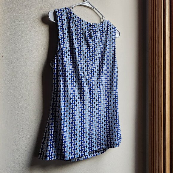 Calvin Klein Geometric Print Sleeveless Blouse Size Small - Picture 10 of 14